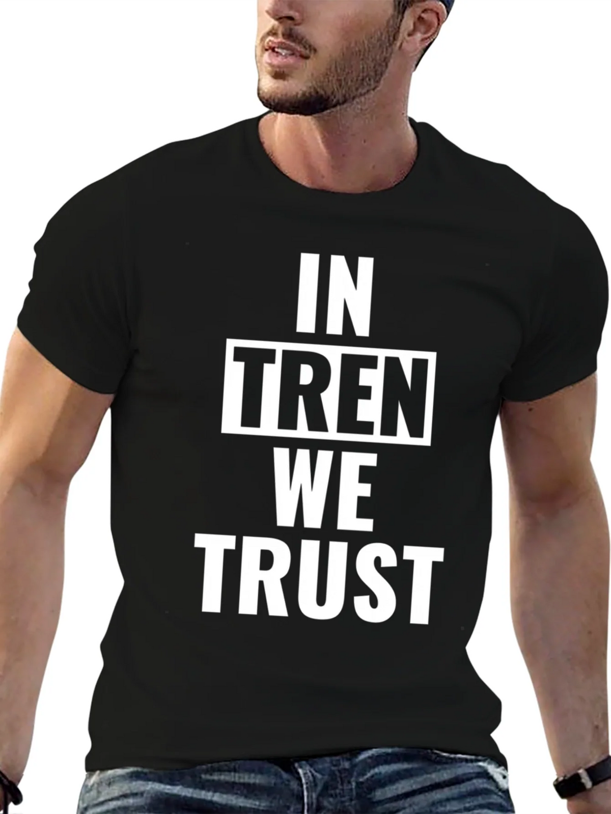 In Tren We Trust Graphic Tee - Black Cotton T-Shirt product image 6