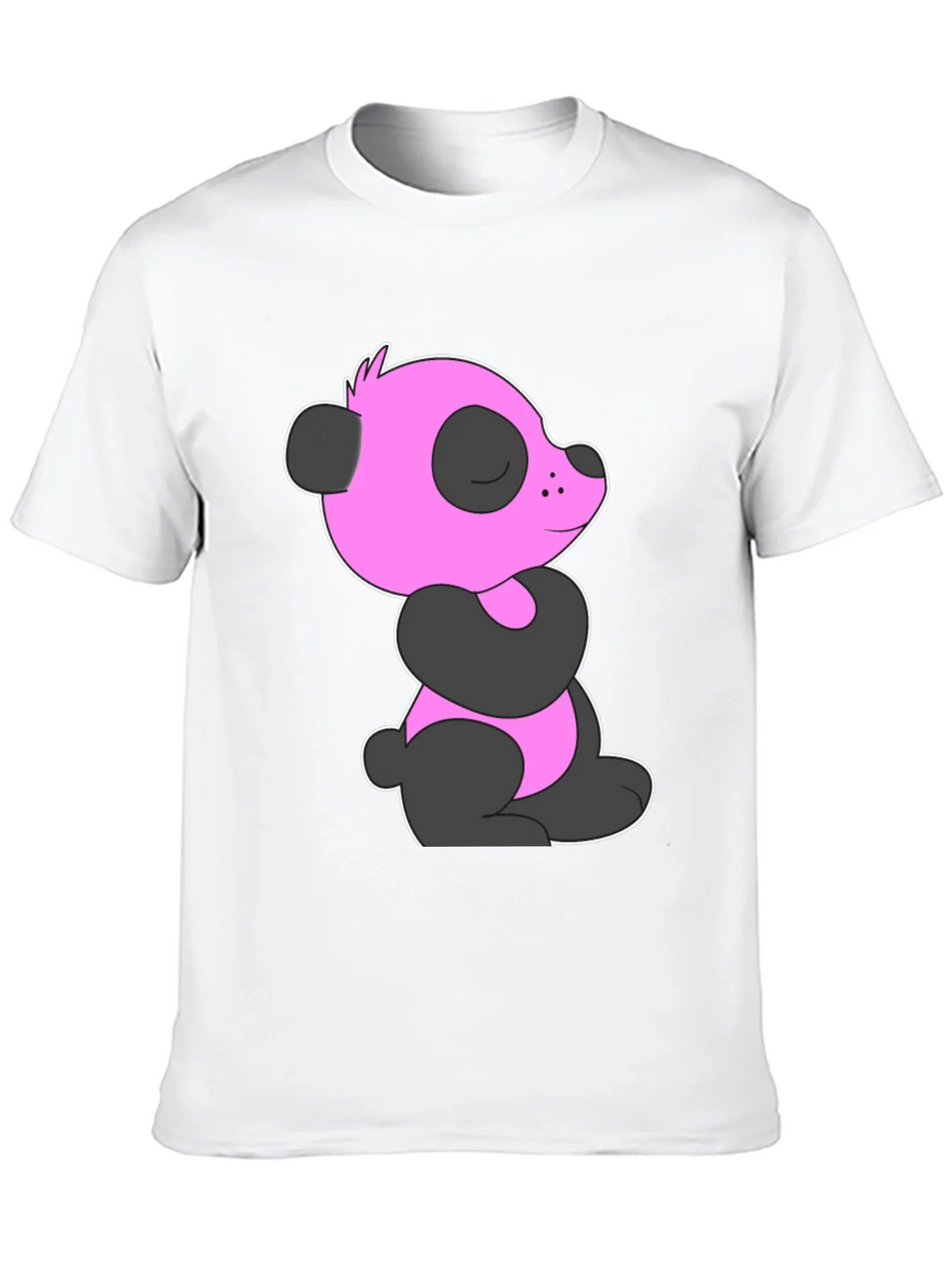 Pink Panda Graphic Black T-Shirt product image 9