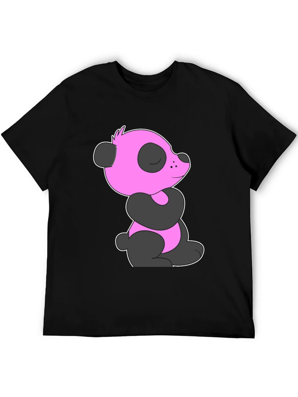Pink Panda Graphic Black T-Shirt product image 5