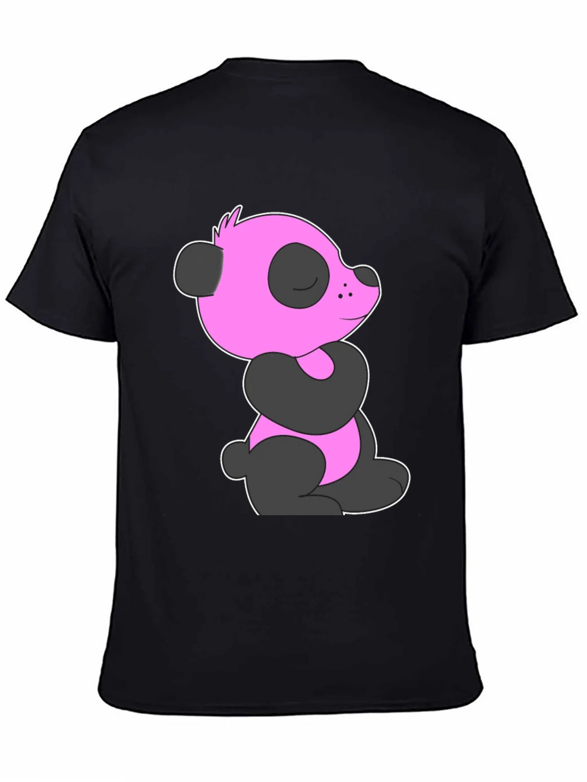 Pink Panda Graphic Black T-Shirt product image 4