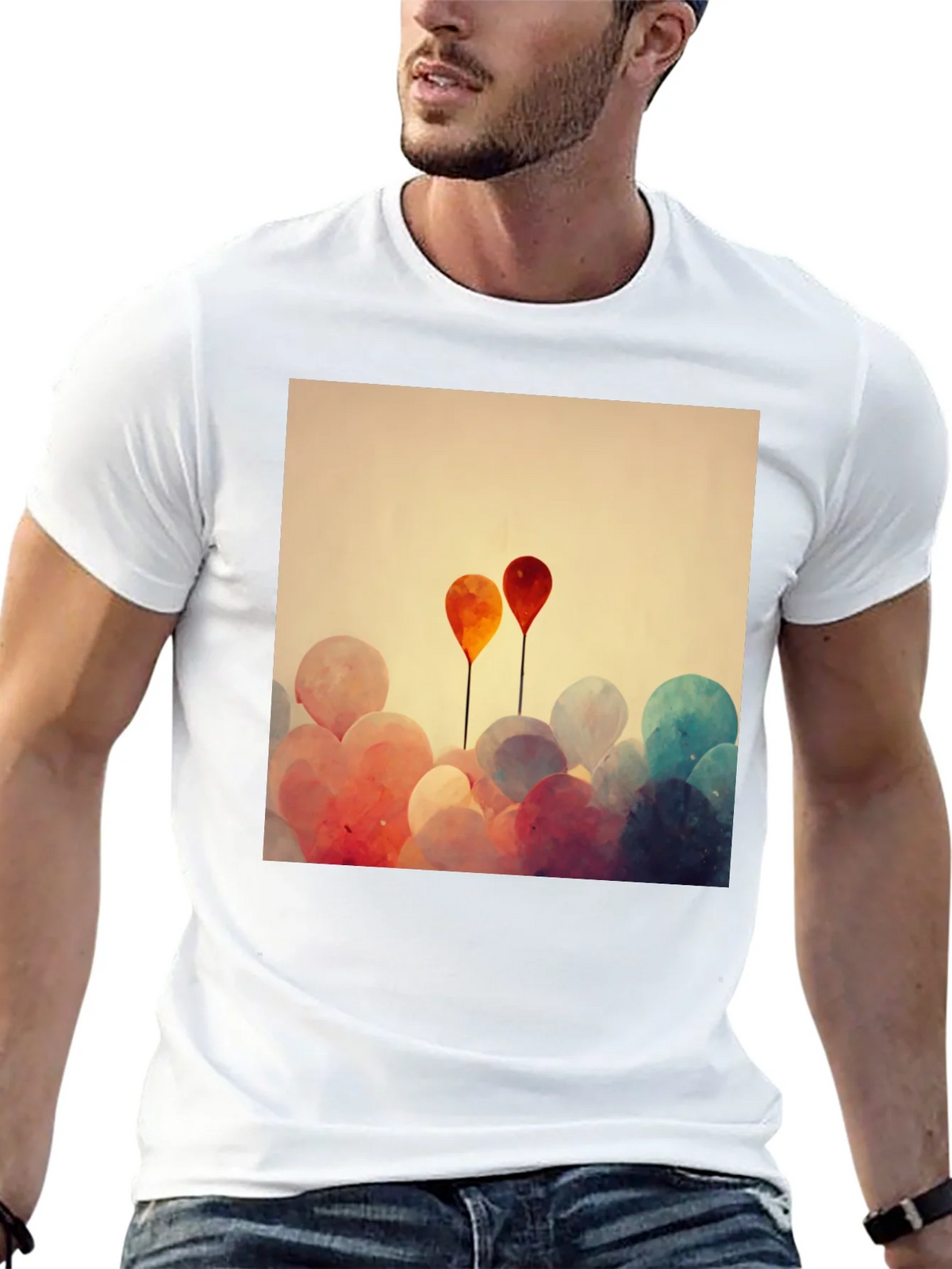 Balloon Art Graphic Tee - Modern Abstract Design product image 12