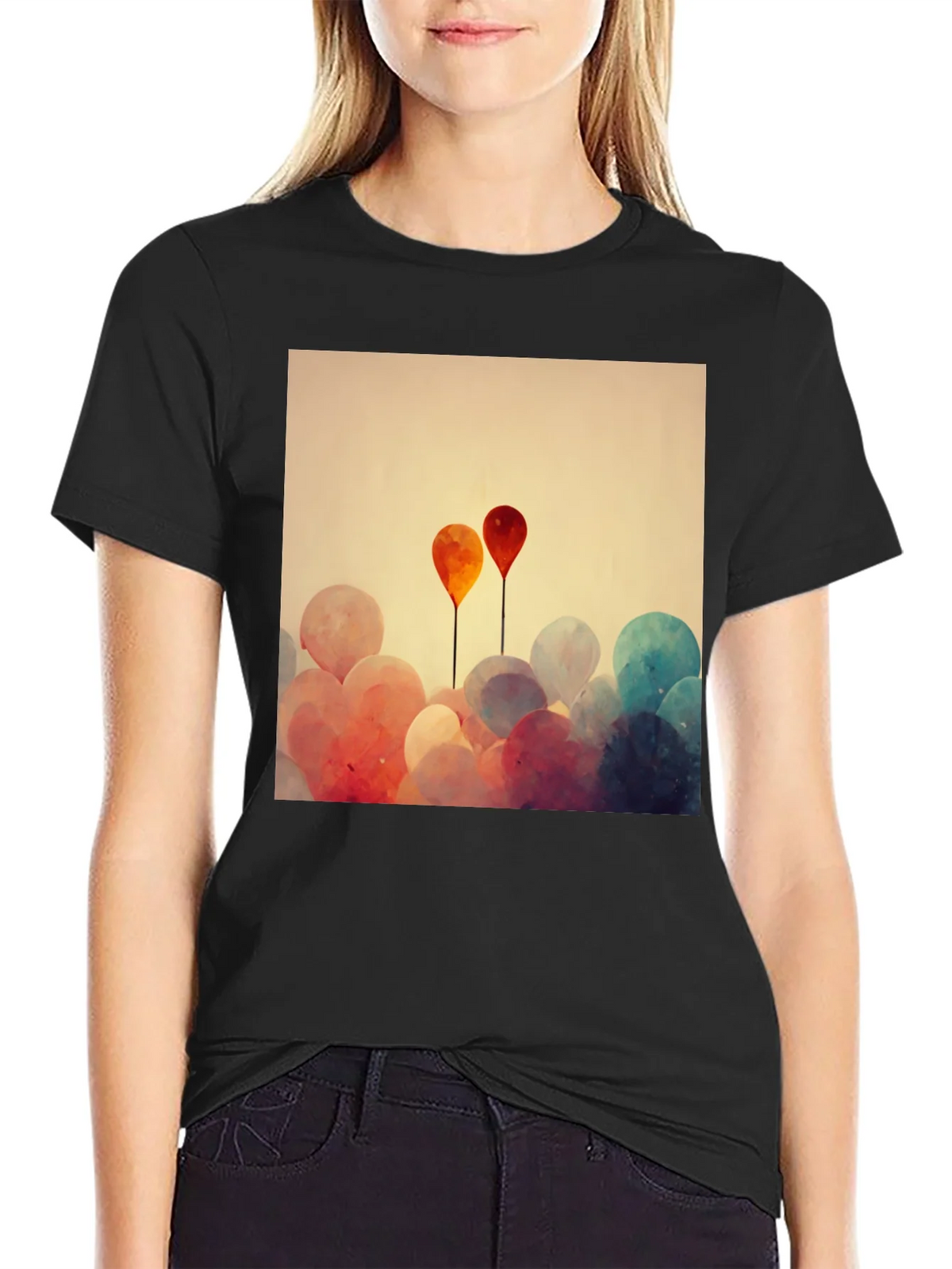 Balloon Art Graphic Tee - Modern Abstract Design product image 2