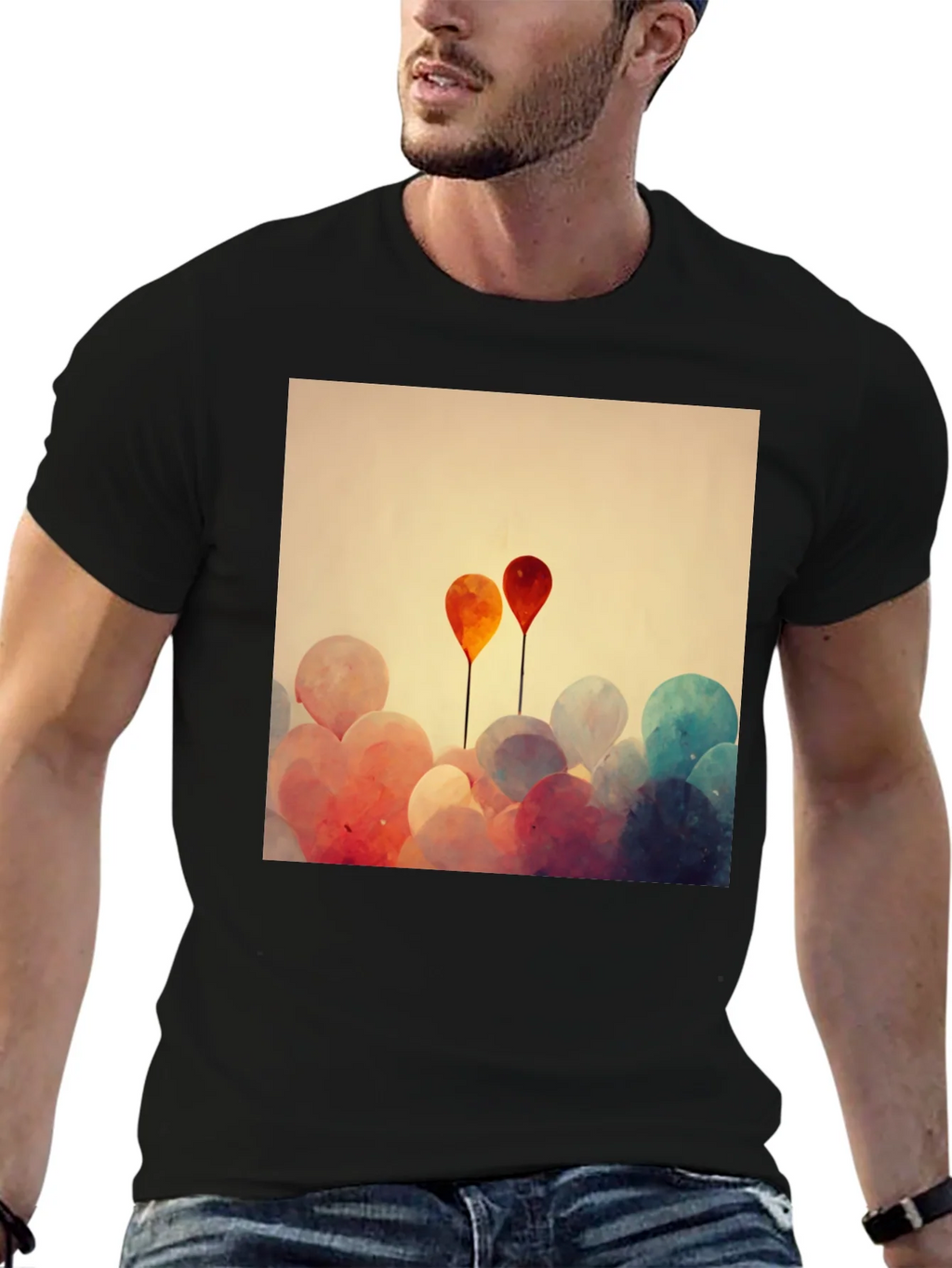 Balloon Art Graphic Tee - Modern Abstract Design product image 6