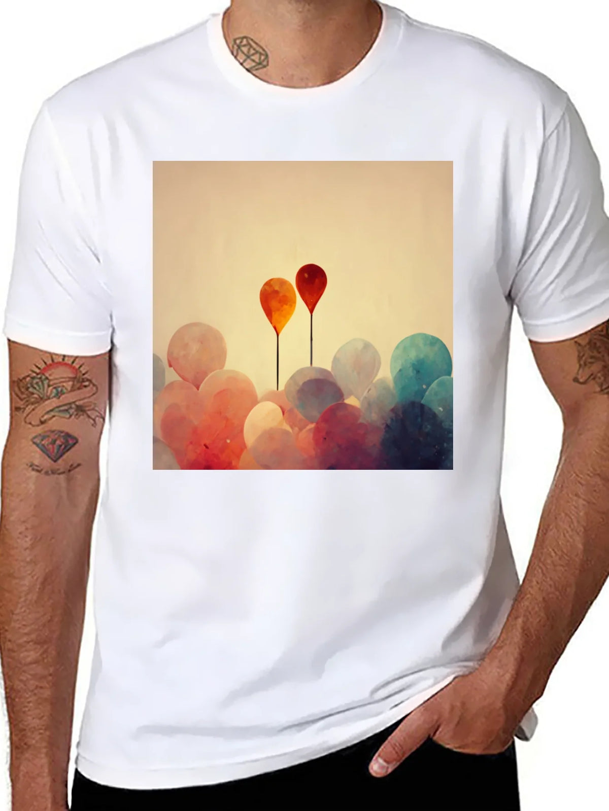 Balloon Art Graphic Tee - Modern Abstract Design product image 7