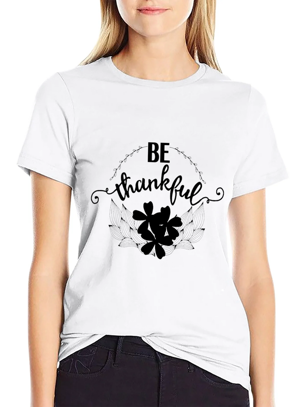 Be Thankful Black Graphic T-Shirt product image 8