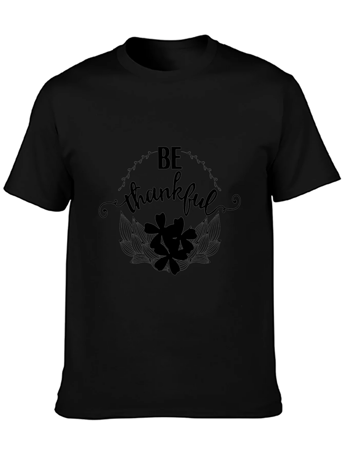 Be Thankful Black Graphic T-Shirt product image 3
