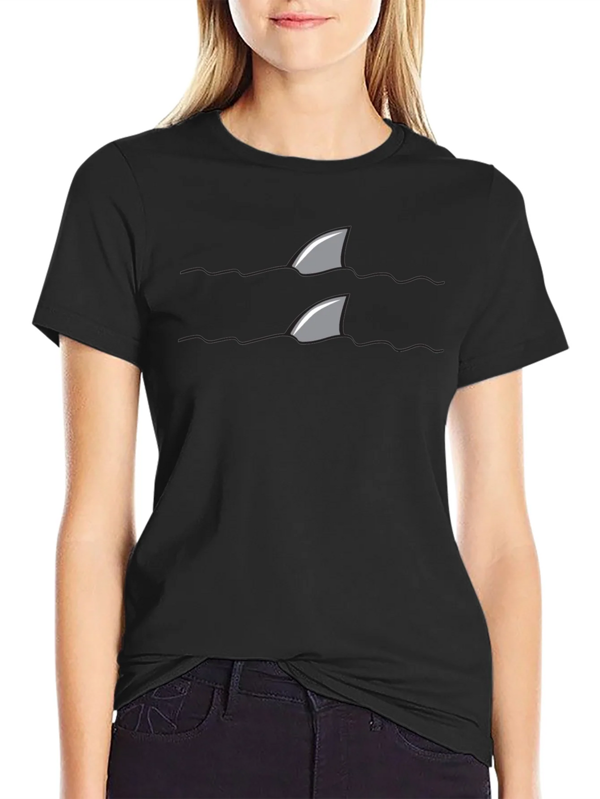 Shark Fin Tee - Danger Below Novelty T-Shirt product image 2