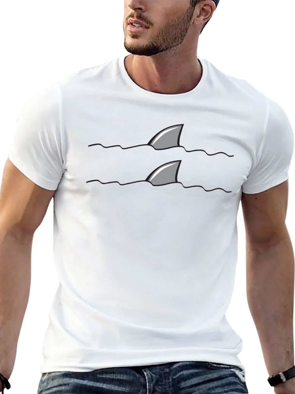 Shark Fin Tee - Danger Below Novelty T-Shirt product image 12