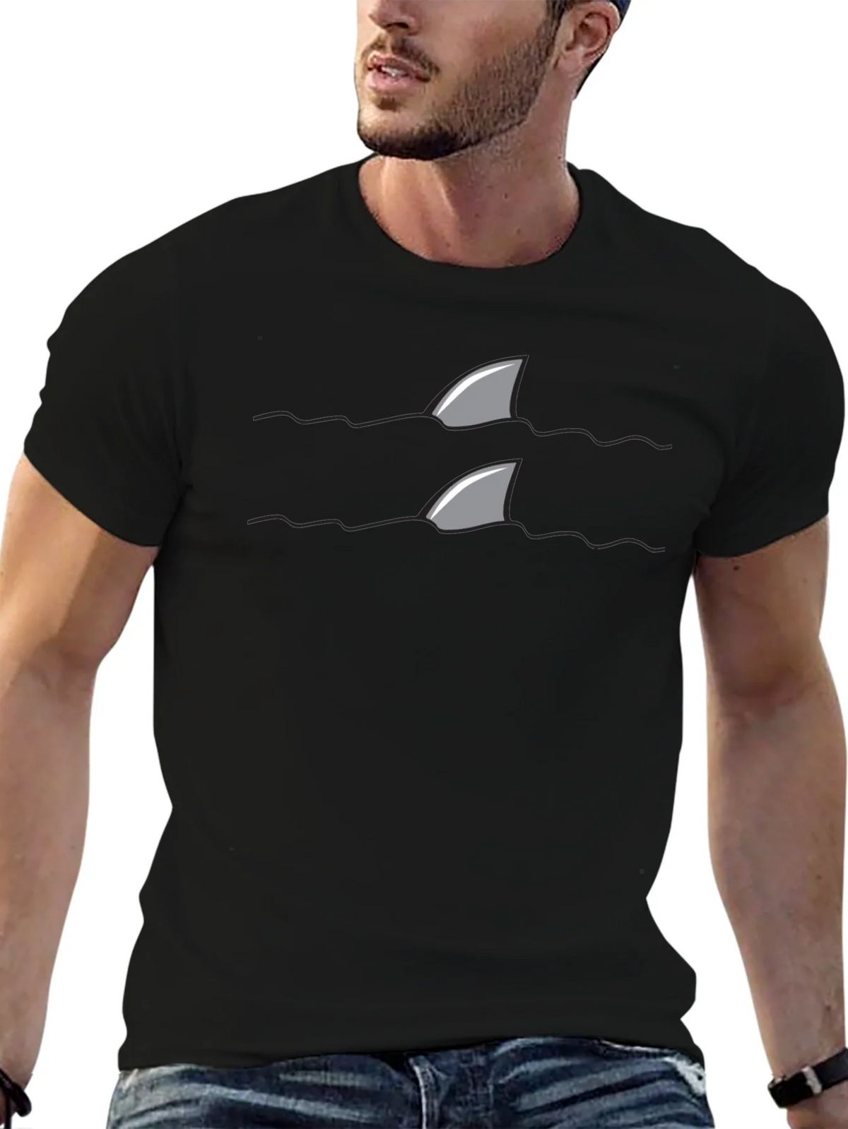 Shark Fin Tee - Danger Below Novelty T-Shirt product image 6
