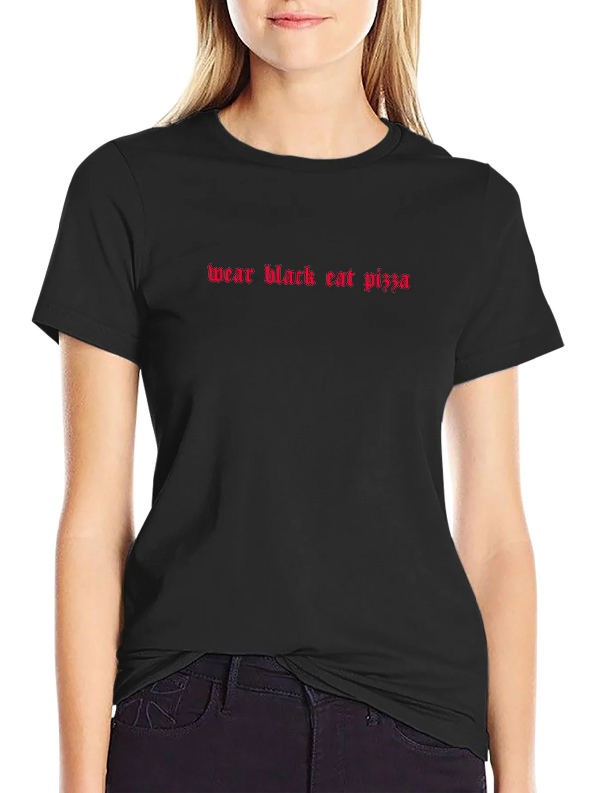 Wear Black Eat Pizza Graphic Tee - T-Shirt product image 2