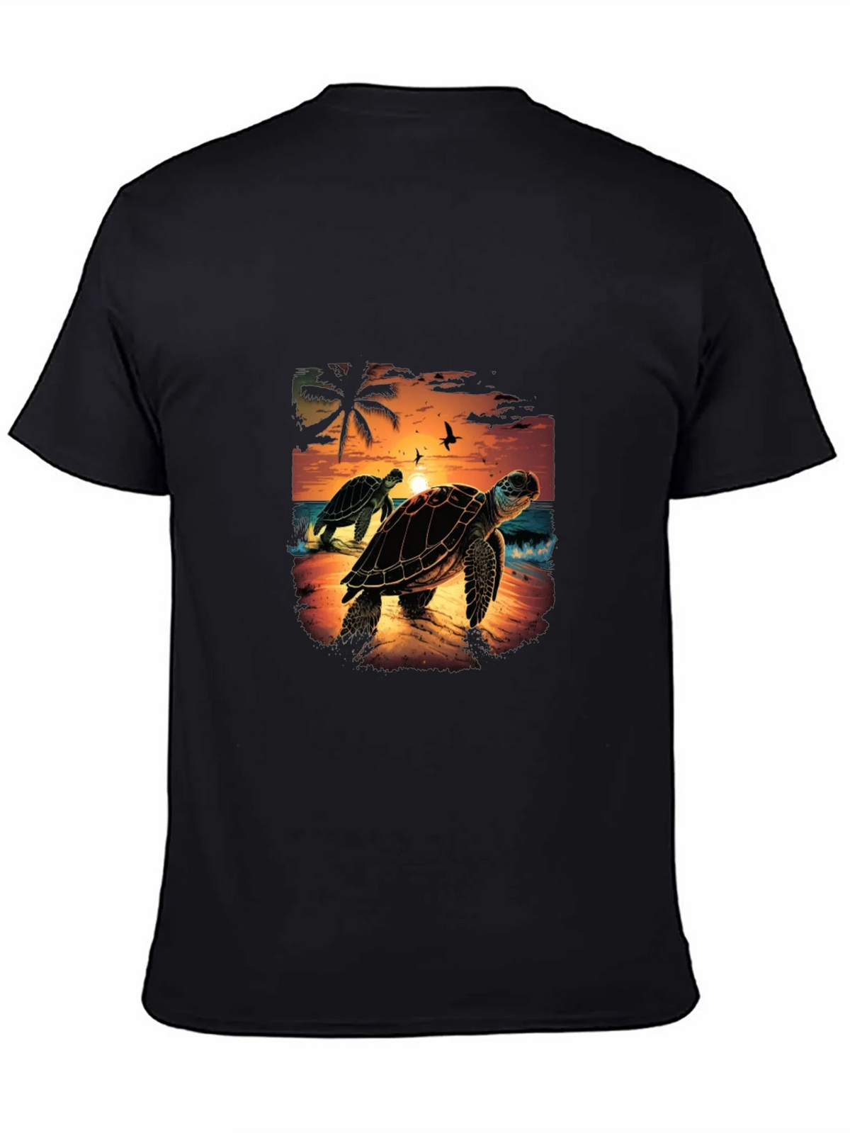 Sunset Turtle Graphic Tee - Black product image 2