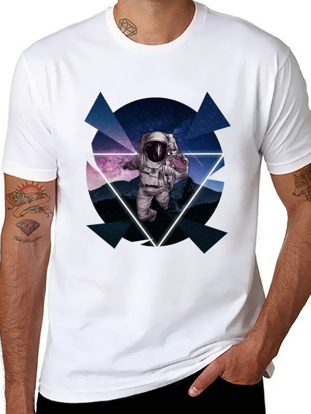 Astronaut in Space T-Shirt - Geometric Design product image 7