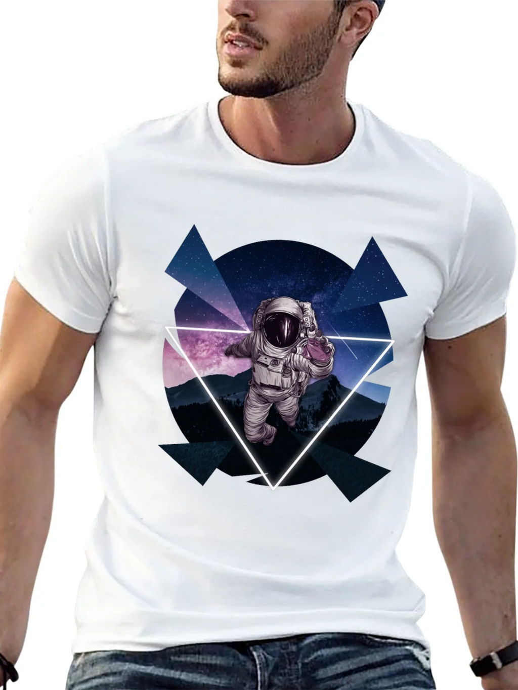 Astronaut in Space T-Shirt - Geometric Design product image 12