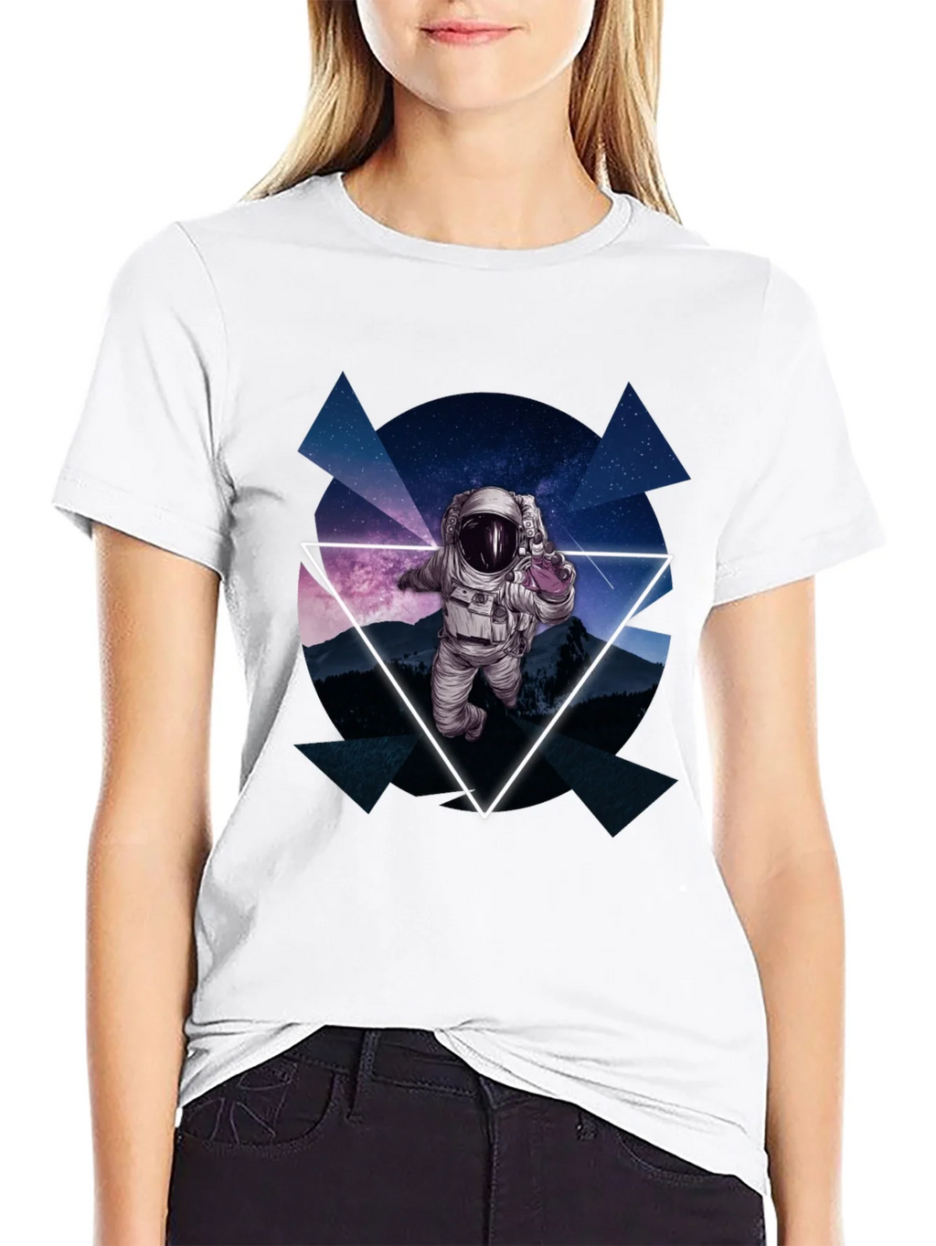 Astronaut in Space T-Shirt - Geometric Design product image 8