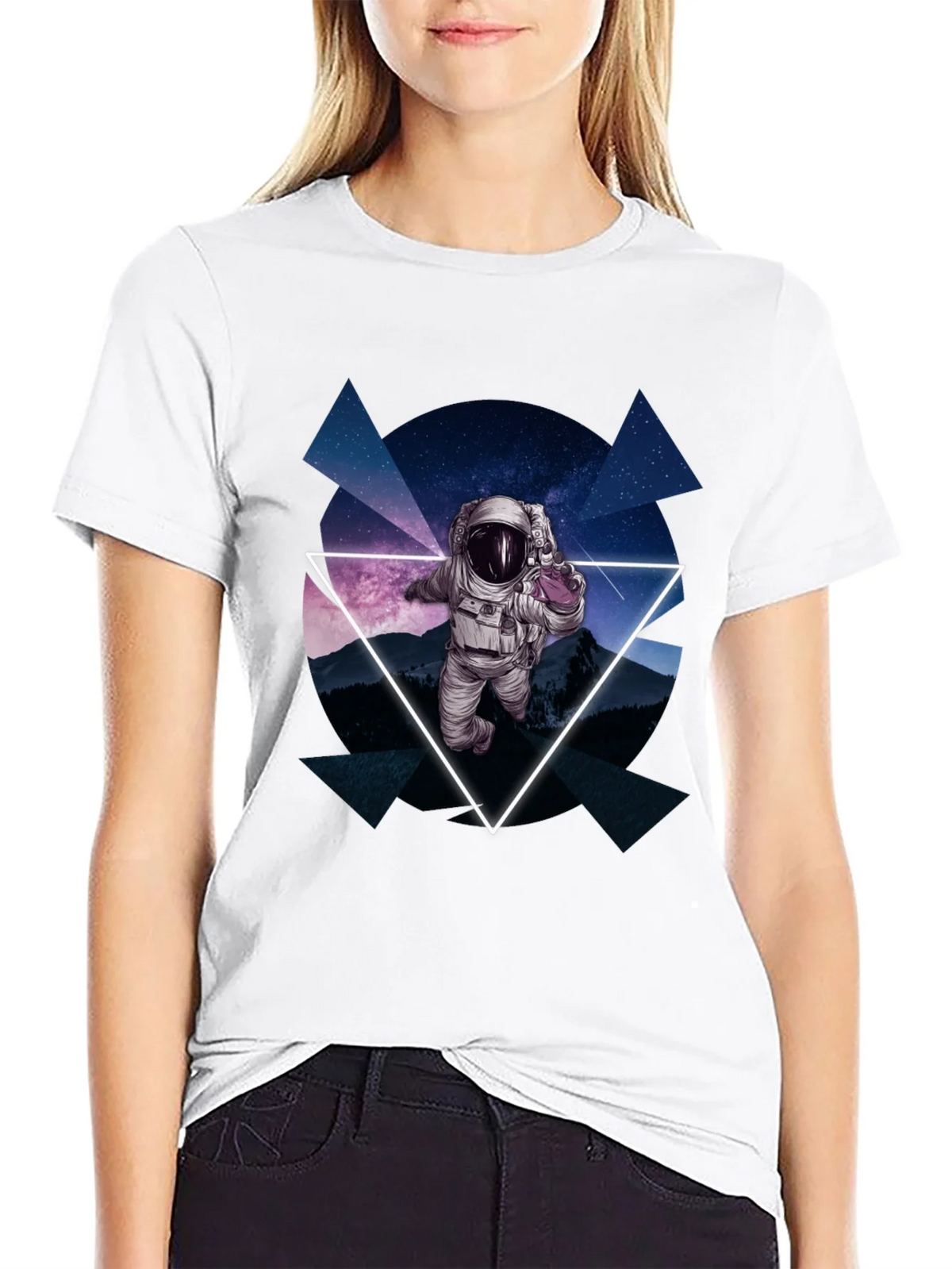 Astronaut in Space T-Shirt - Geometric Design product image 8