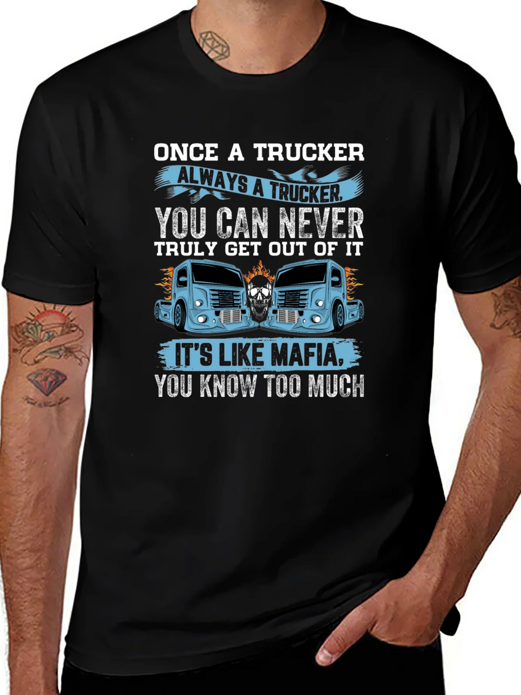 Once A Trucker Always A Black Graphic T-Shirt product image 1