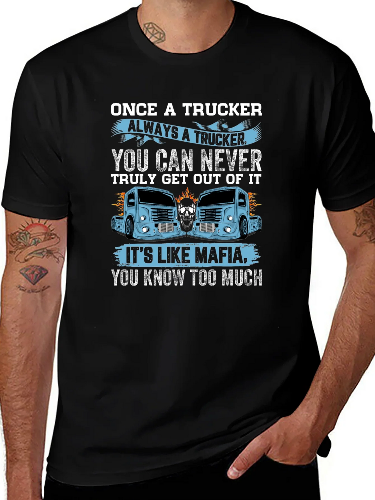Once A Trucker Always A Black Graphic T-Shirt product image 1