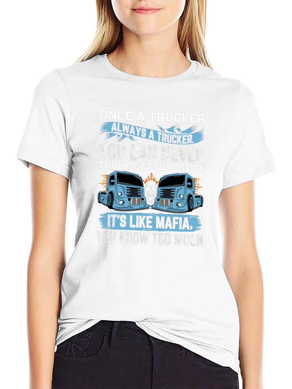 Once A Trucker Always A Black Graphic T-Shirt product image 8