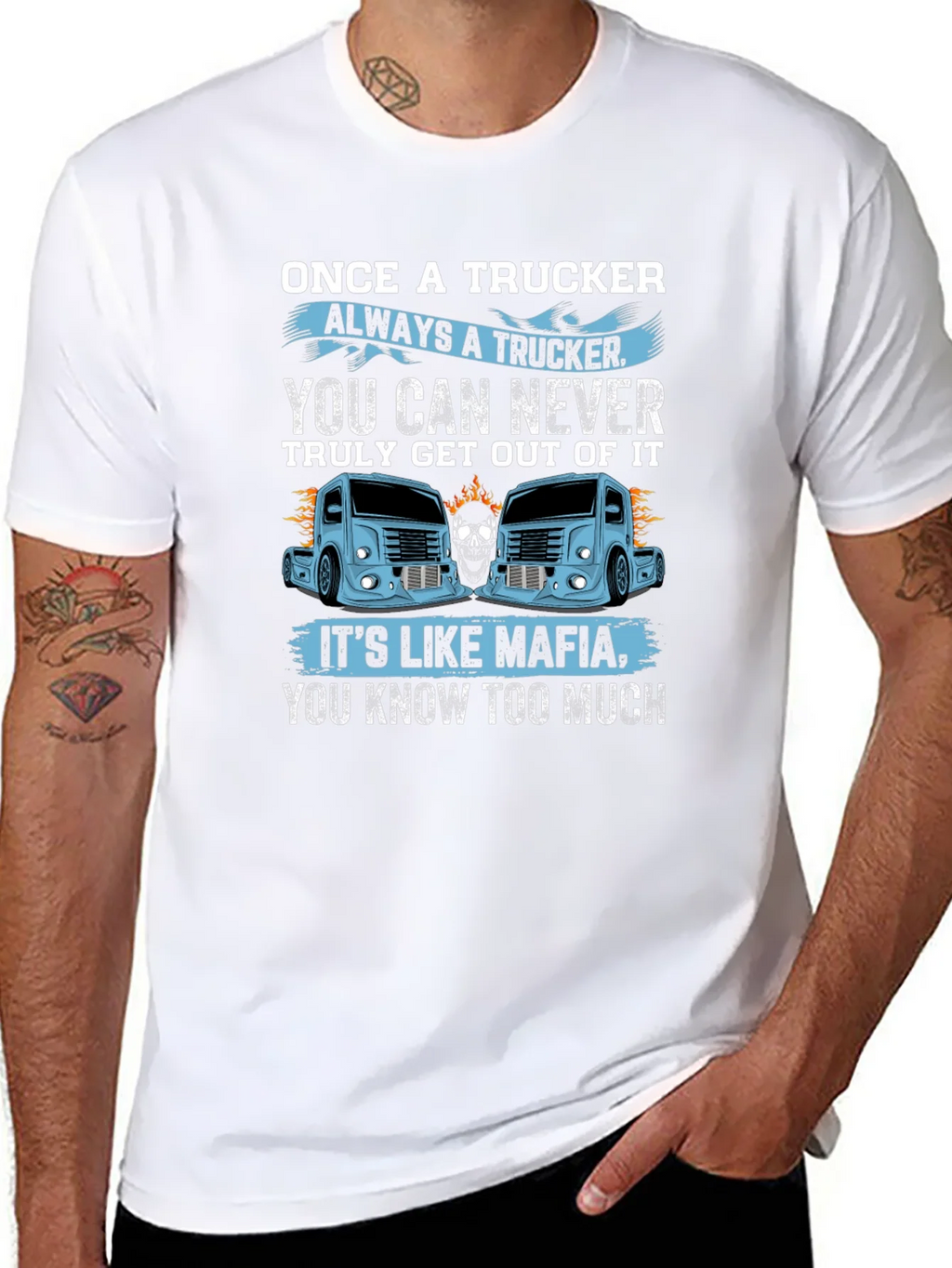 Once A Trucker Always A Black Graphic T-Shirt product image 7