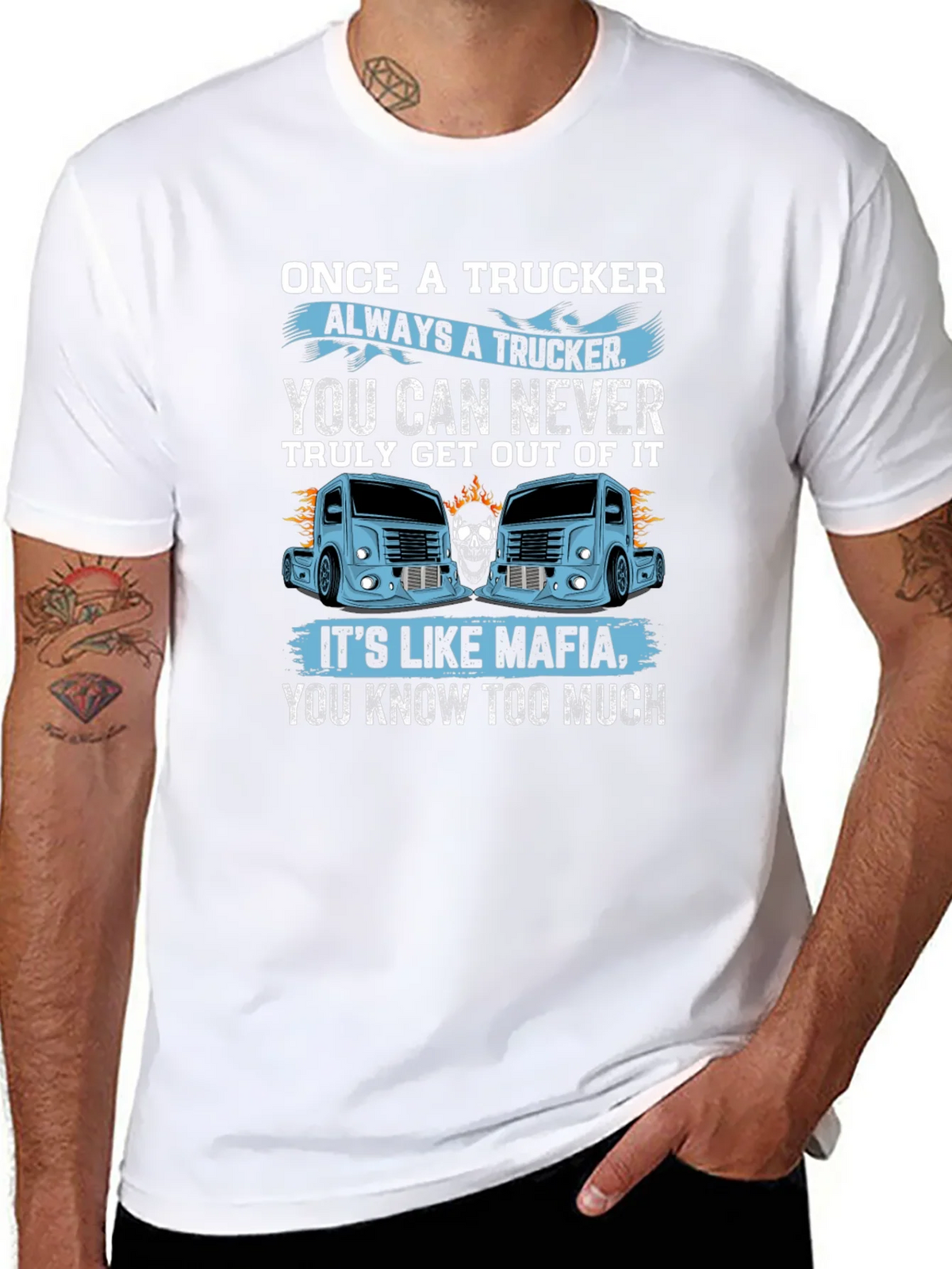 Once A Trucker Always A Black Graphic T-Shirt product image 7