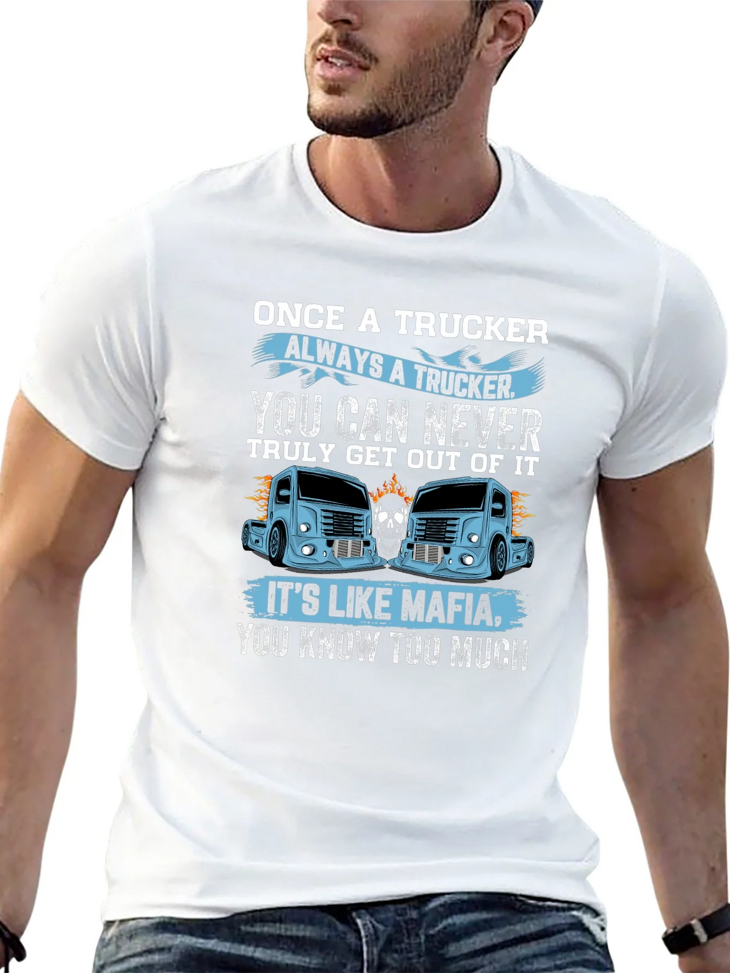 Once A Trucker Always A Black Graphic T-Shirt product image 12