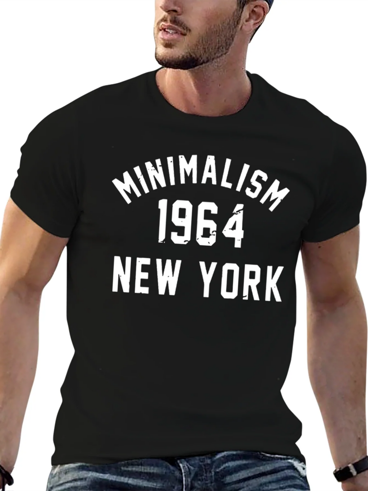 Minimalism 1964 New York Black Graphic T-Shirt product image 6