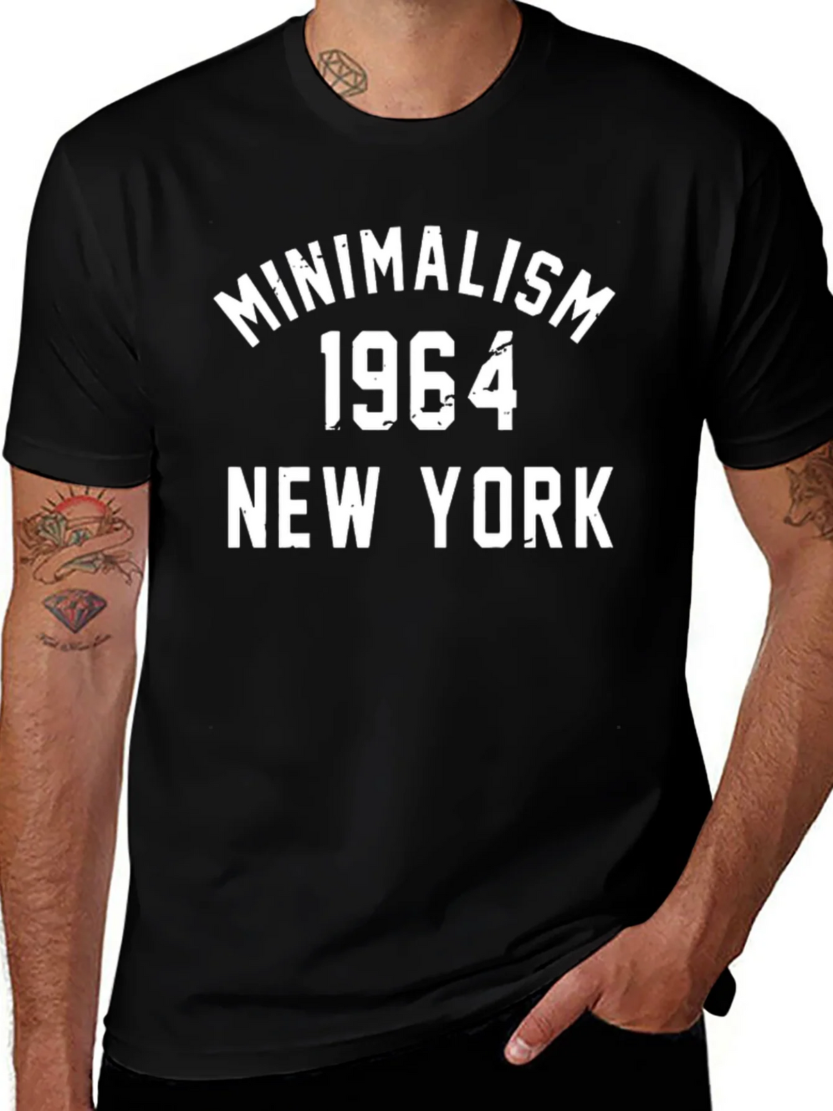 Minimalism 1964 New York Black Graphic T-Shirt product image 1