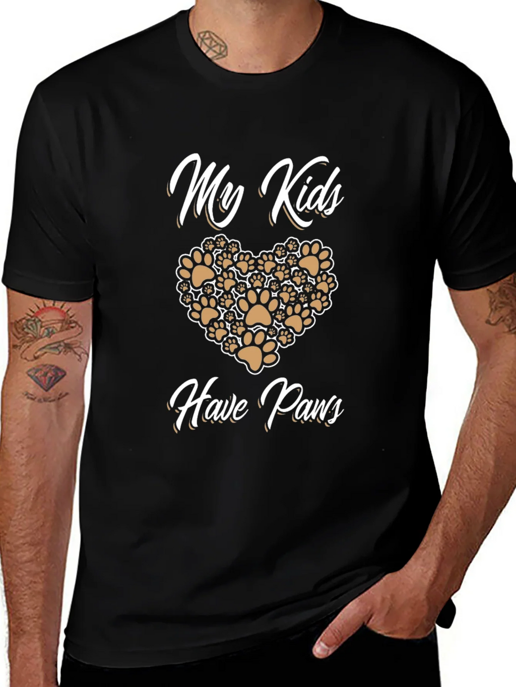 My Kids Have Paws T-Shirt | Novelty Pet Lover Tee product image 1