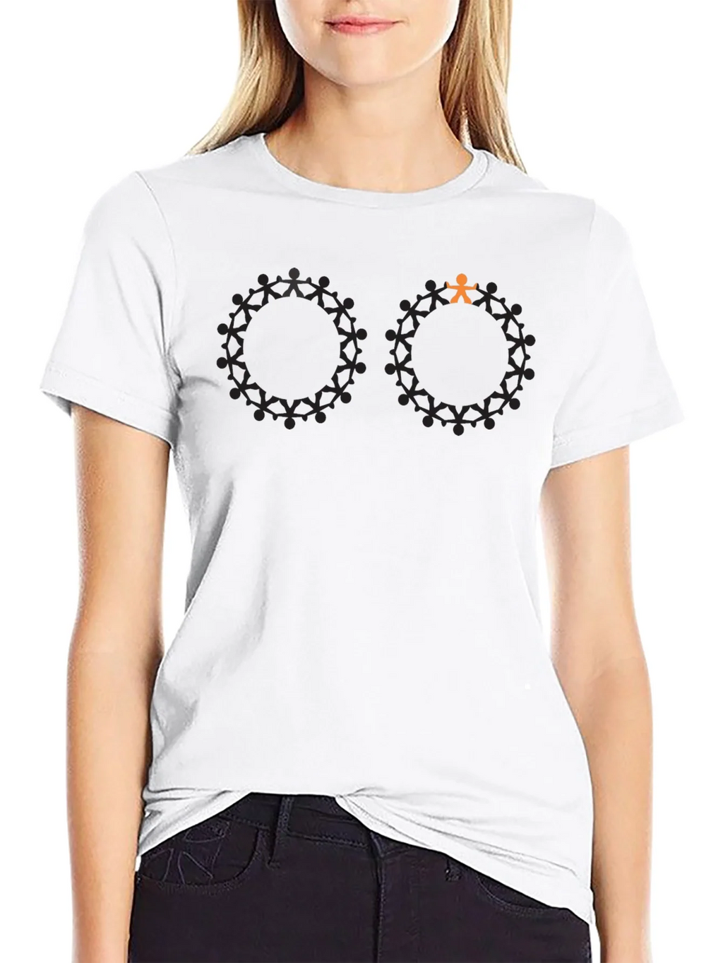 Unique Silhouette People Circle Graphic Tee product image 8