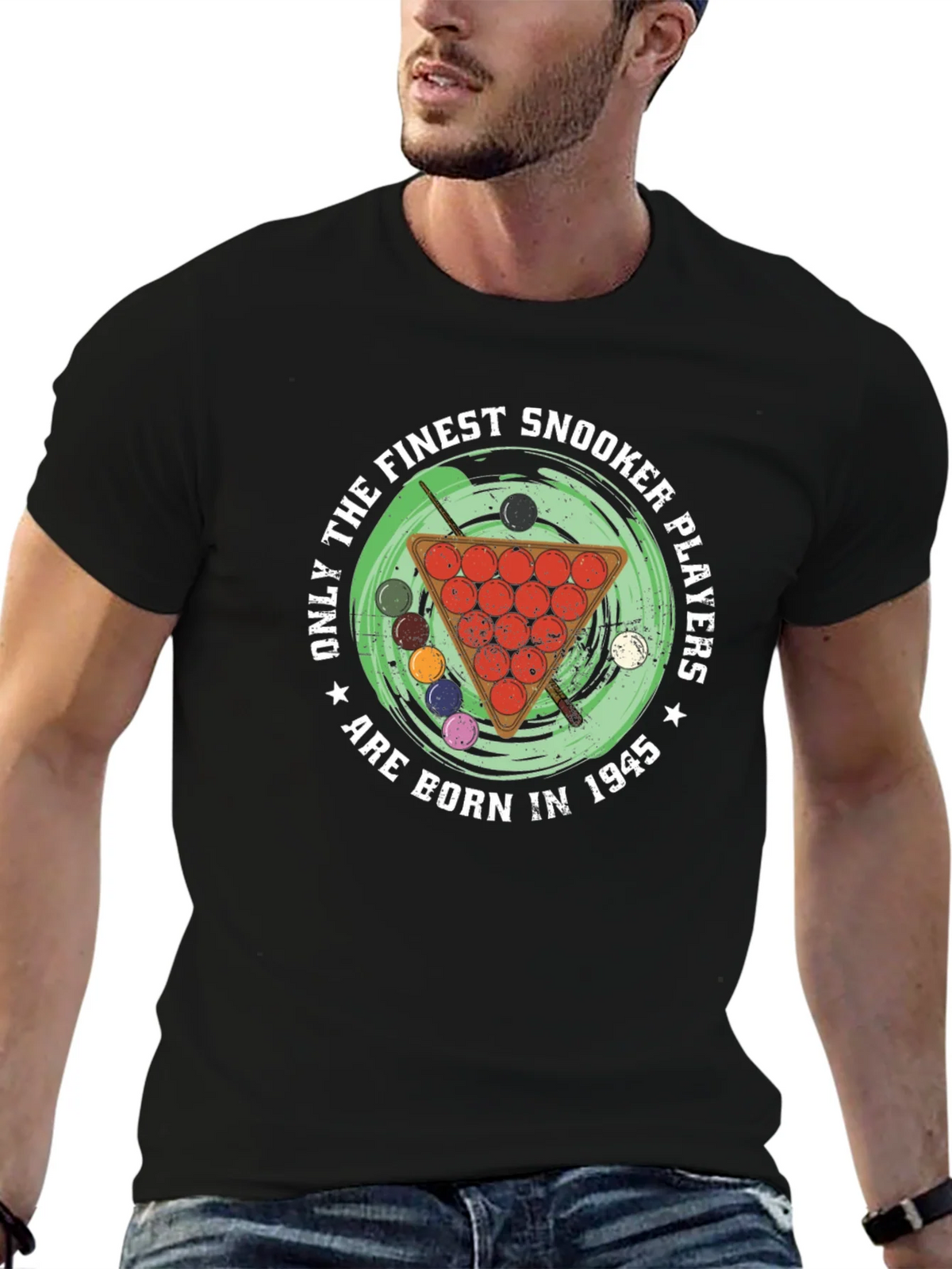 Finest Snooker Players Born in 1945 Black T-Shirt product image 6