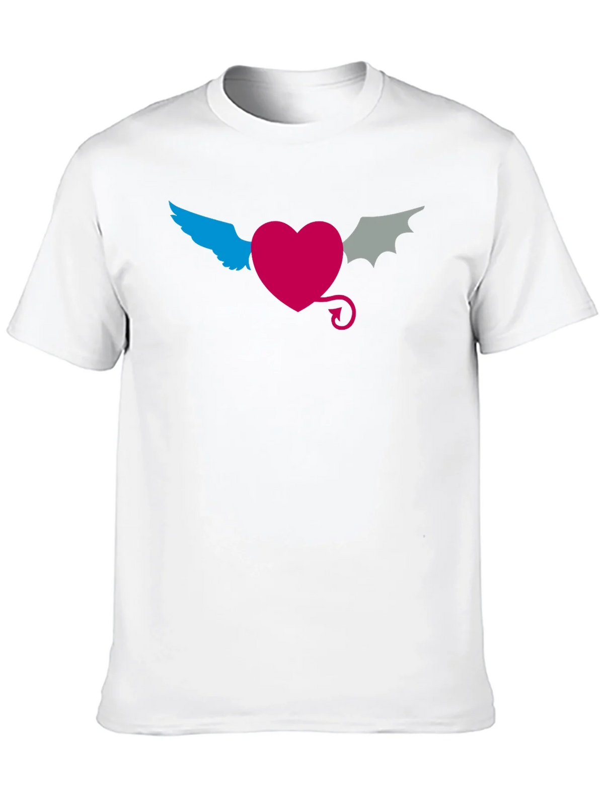 Angel Devil Heart Tee - Black Cotton T-Shirt product image 9