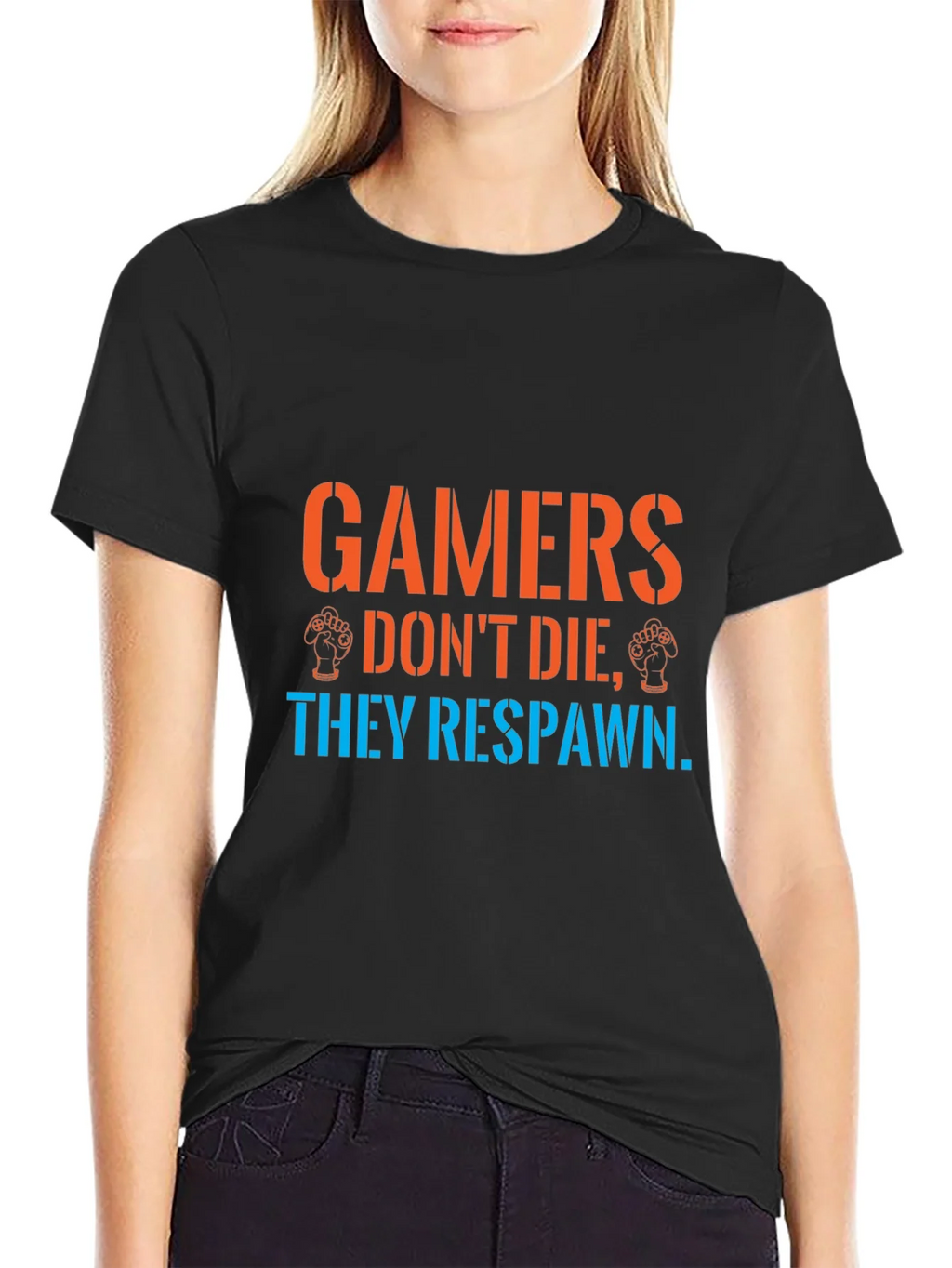 Gamers Respawn Black T-Shirt - Funny Gaming Tee product image 2
