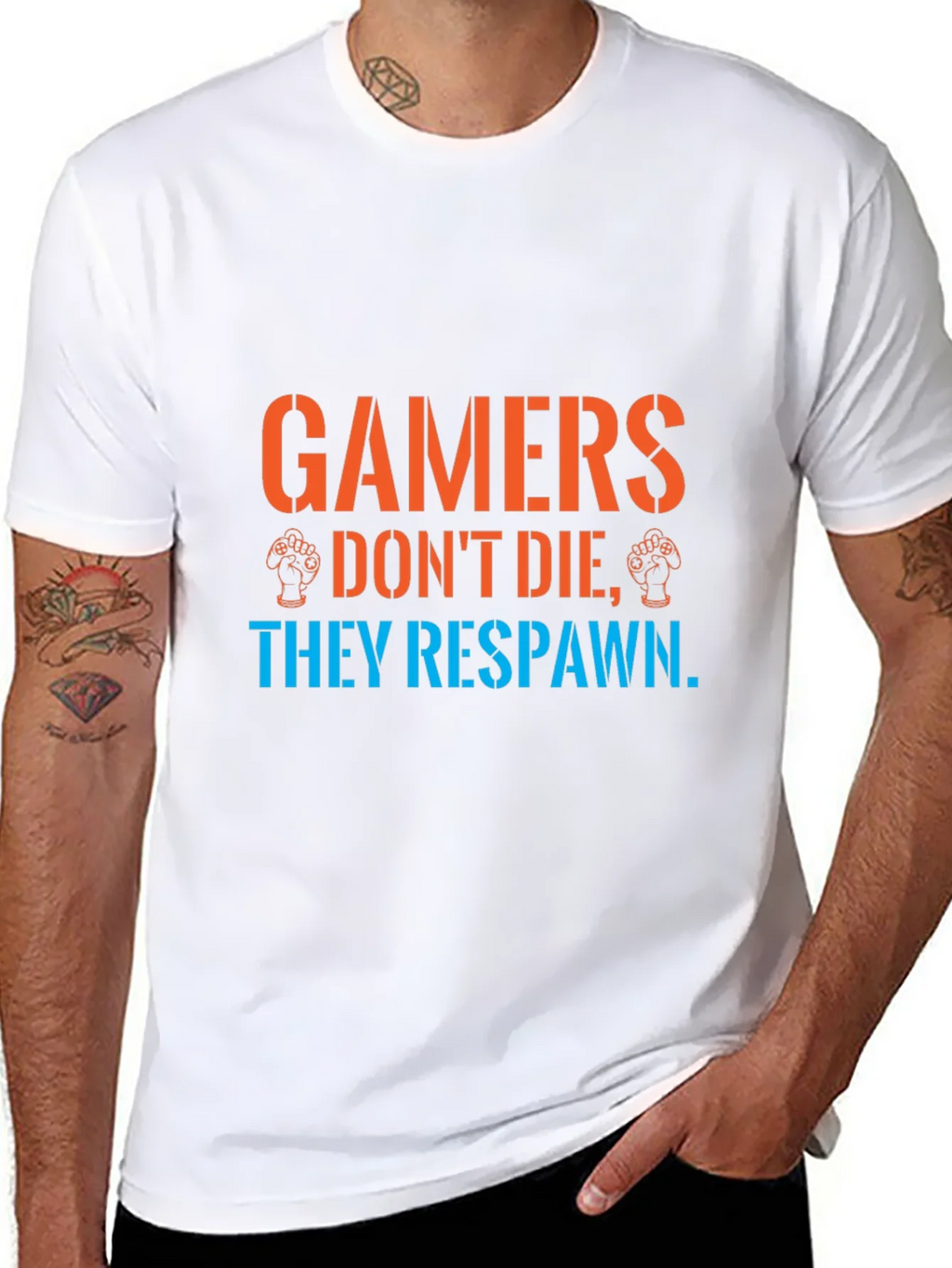 Gamers Respawn Black T-Shirt - Funny Gaming Tee product image 7