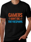 Gamers Respawn Black T-Shirt - Funny Gaming Tee product image 1