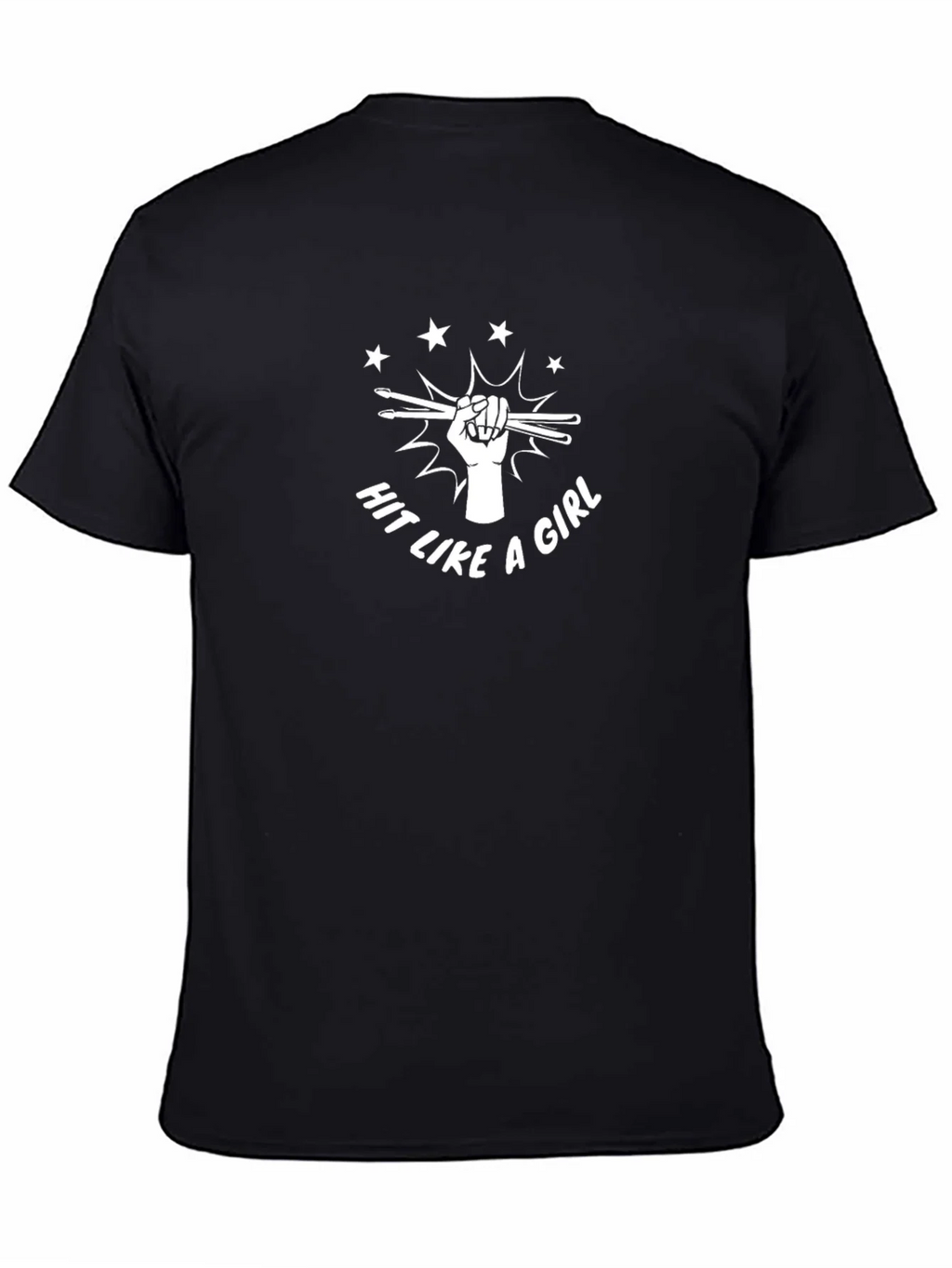 Hit Like a Girl Drummer T-Shirt - Black product image 4