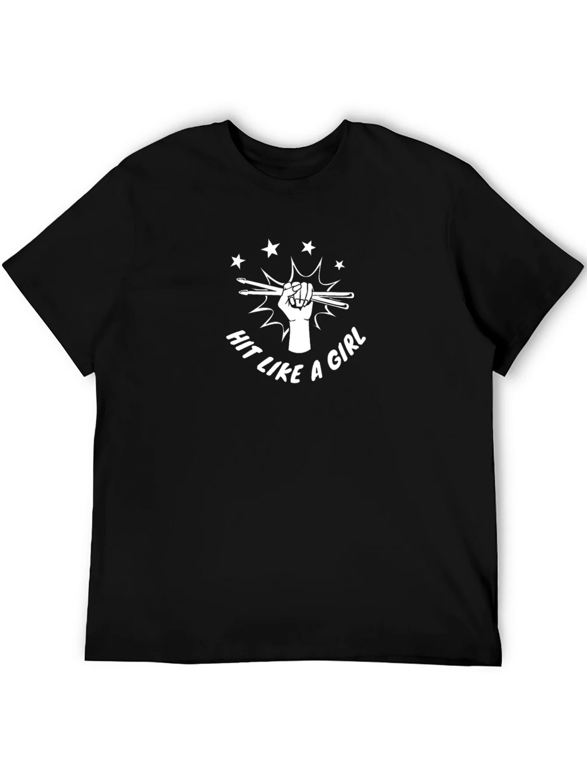 Hit Like a Girl Drummer T-Shirt - Black product image 5