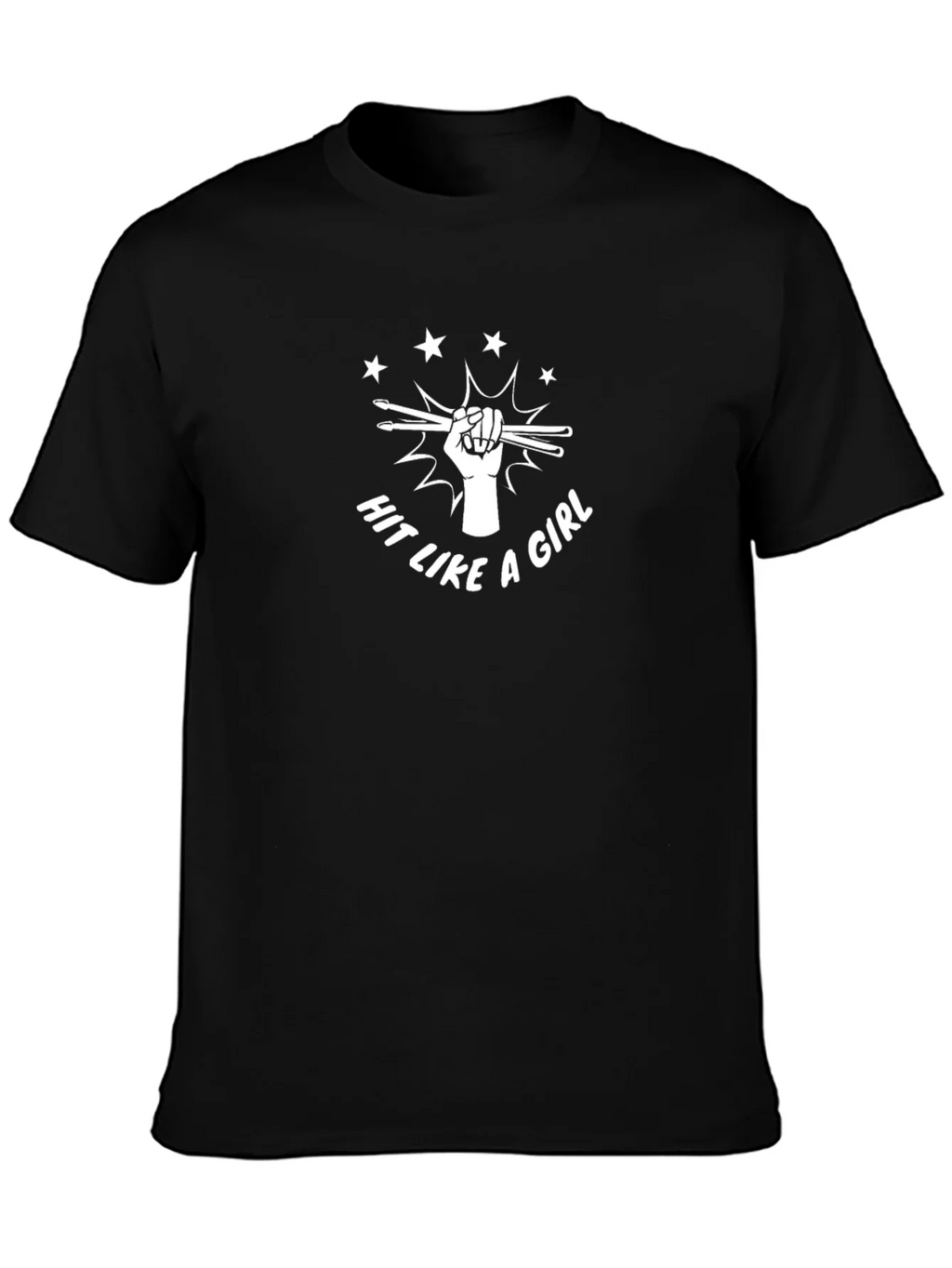 Hit Like a Girl Drummer T-Shirt - Black product image 3