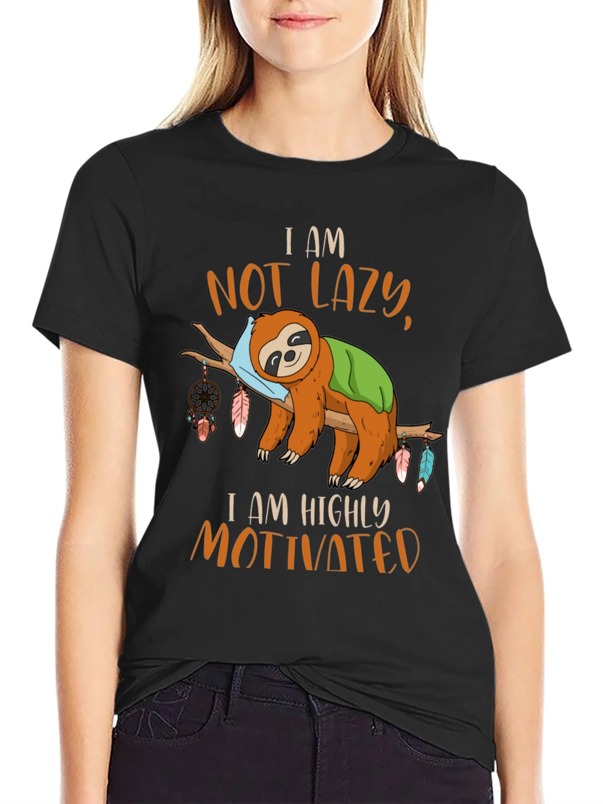 I Am Not Lazy Sloth Graphic Tee product image 2