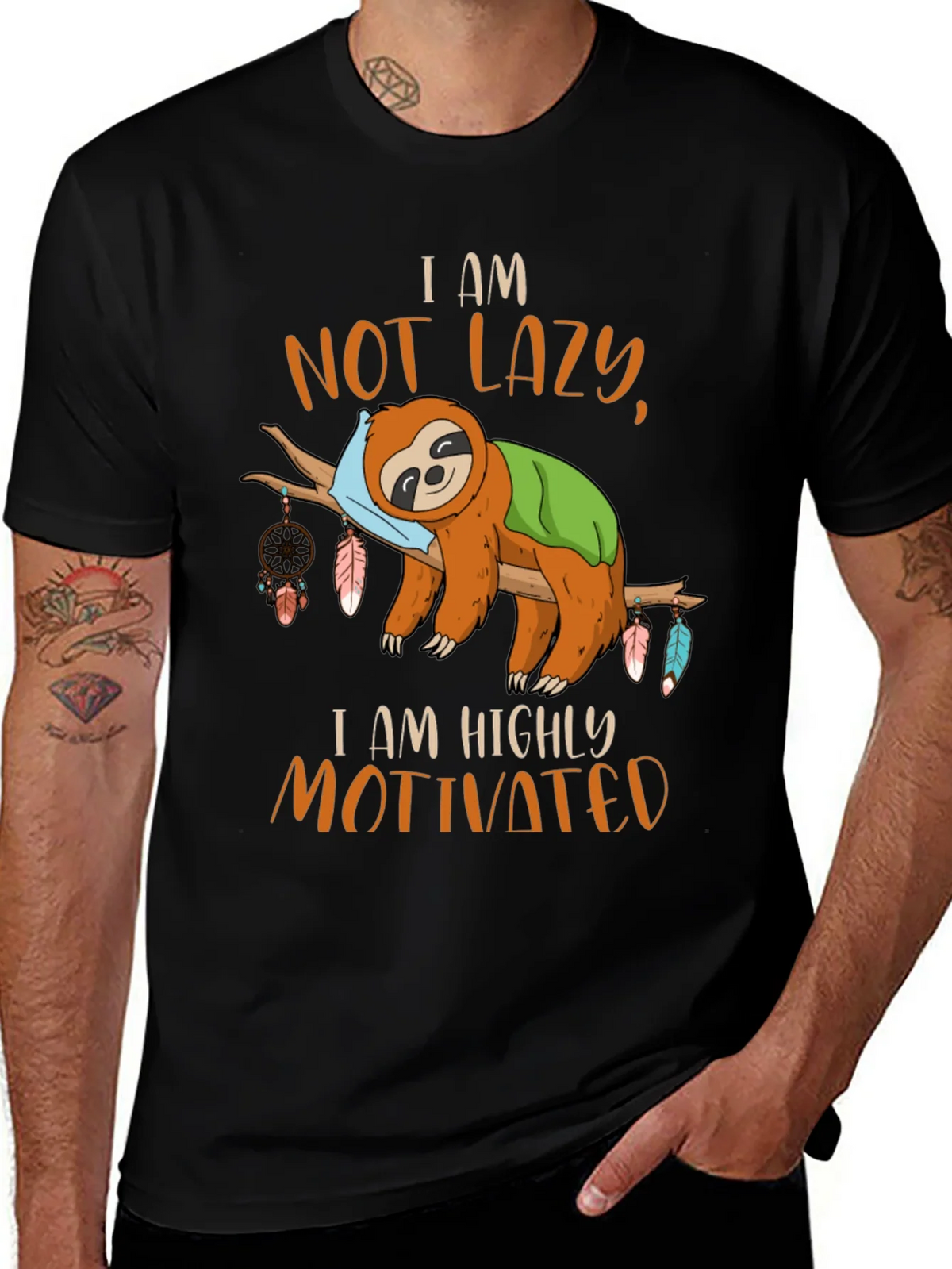 I Am Not Lazy Sloth Graphic Tee product image 1