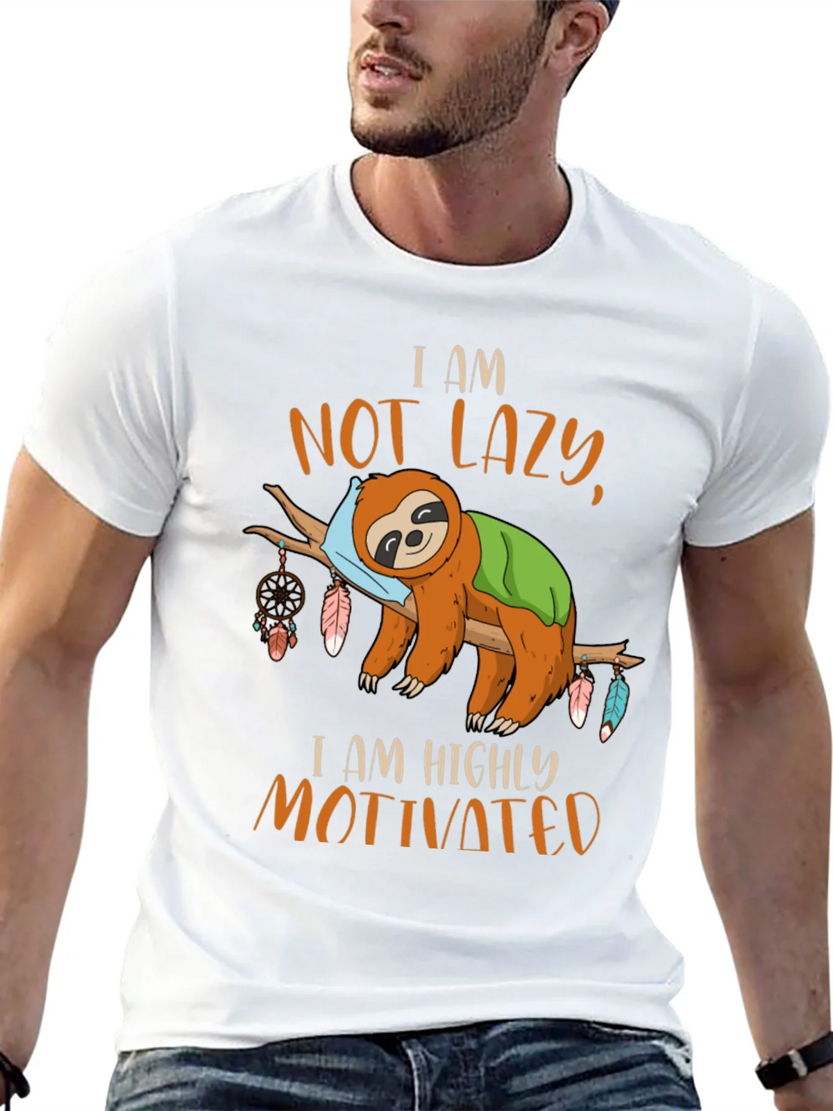 I Am Not Lazy Sloth Graphic Tee product image 12