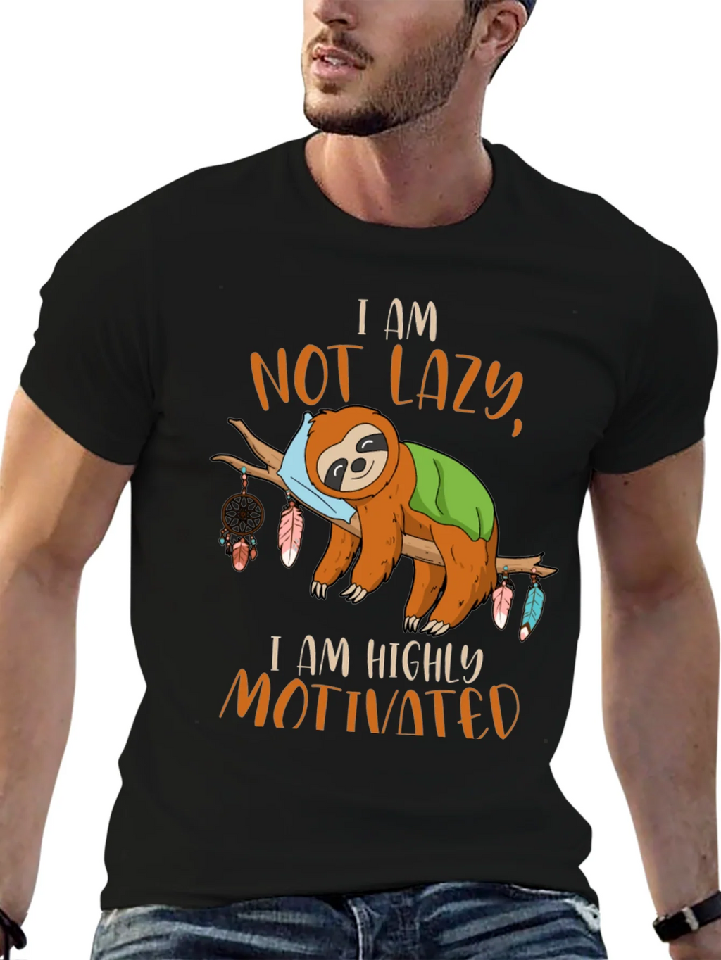 I Am Not Lazy Sloth Graphic Tee product image 6
