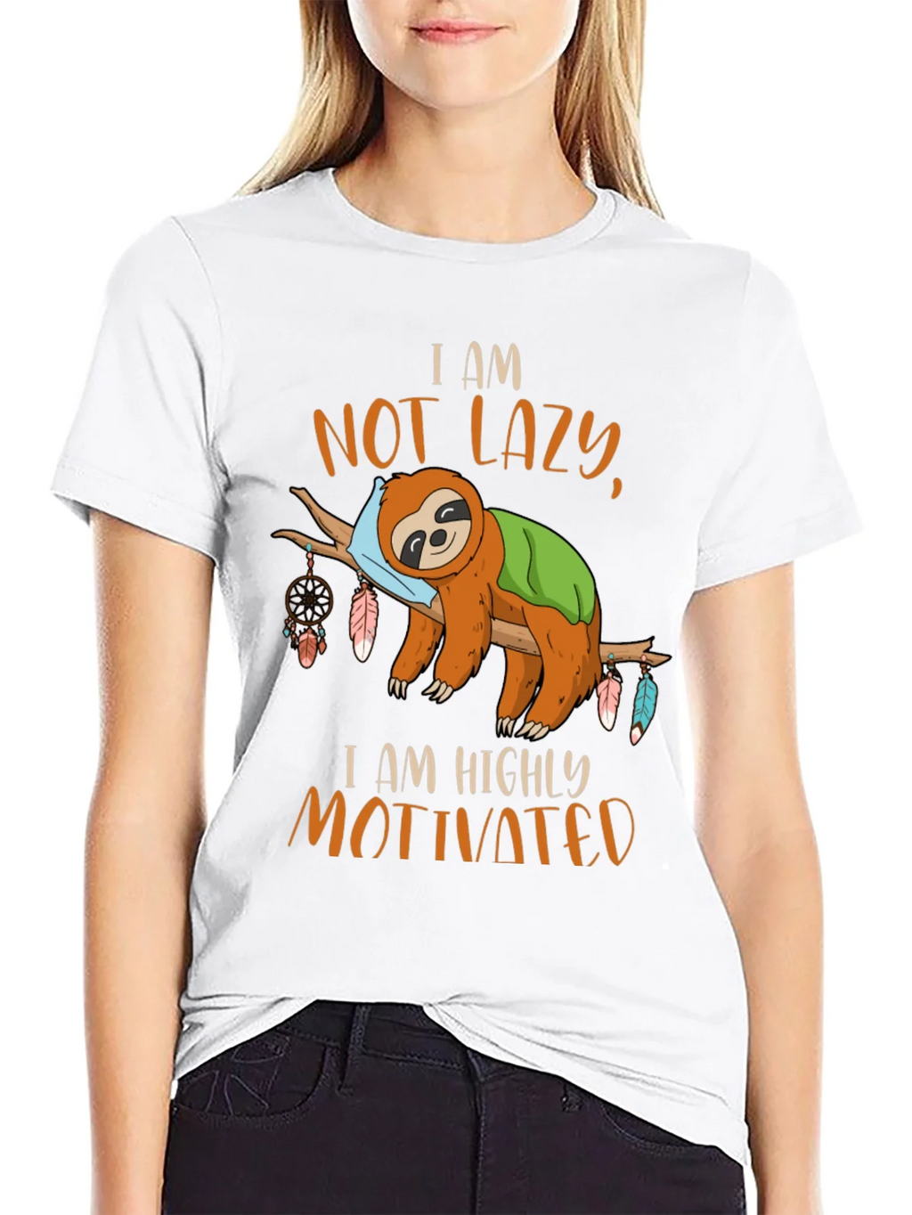I Am Not Lazy Sloth Graphic Tee product image 8