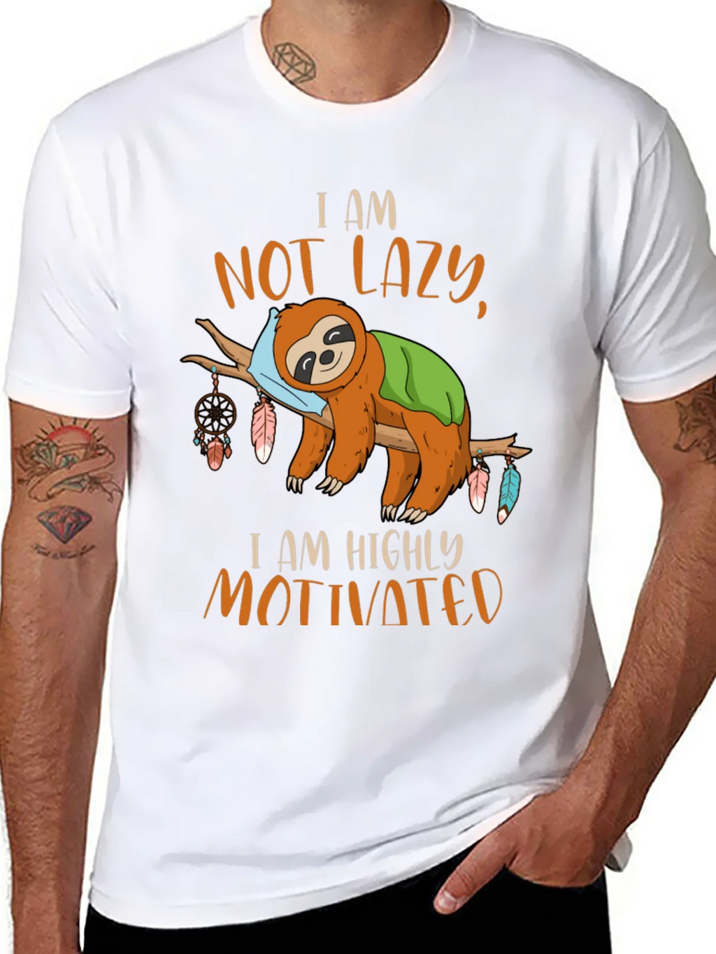 I Am Not Lazy Sloth Graphic Tee product image 7