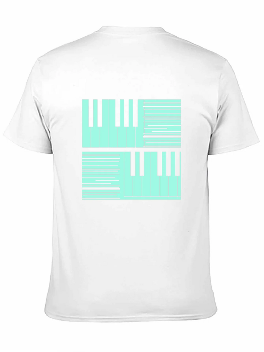 Cool Piano Keys Graphic Print Black T-Shirt product image 10