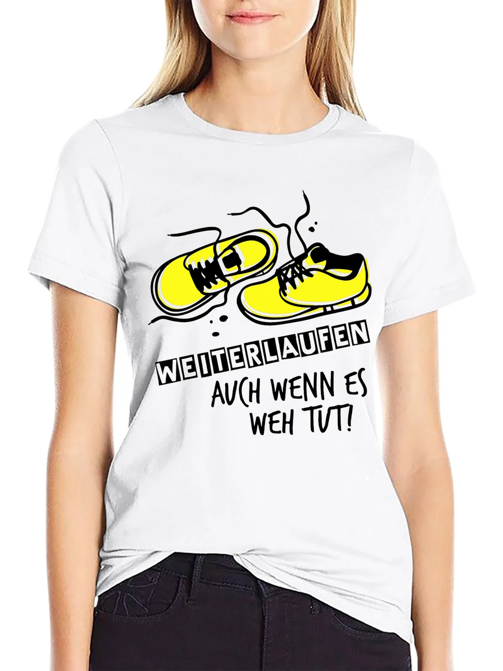 Running Shoes Graphic Black T-Shirt