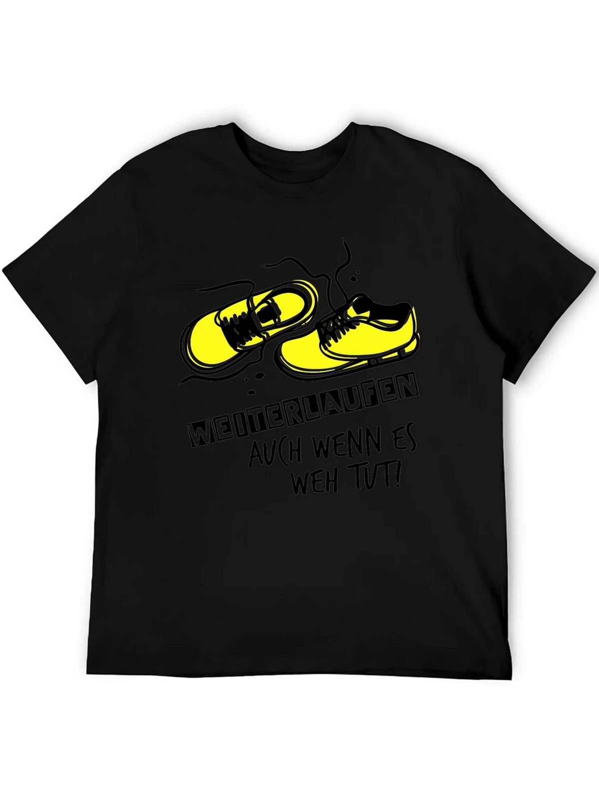 Running Shoes Graphic Black T-Shirt