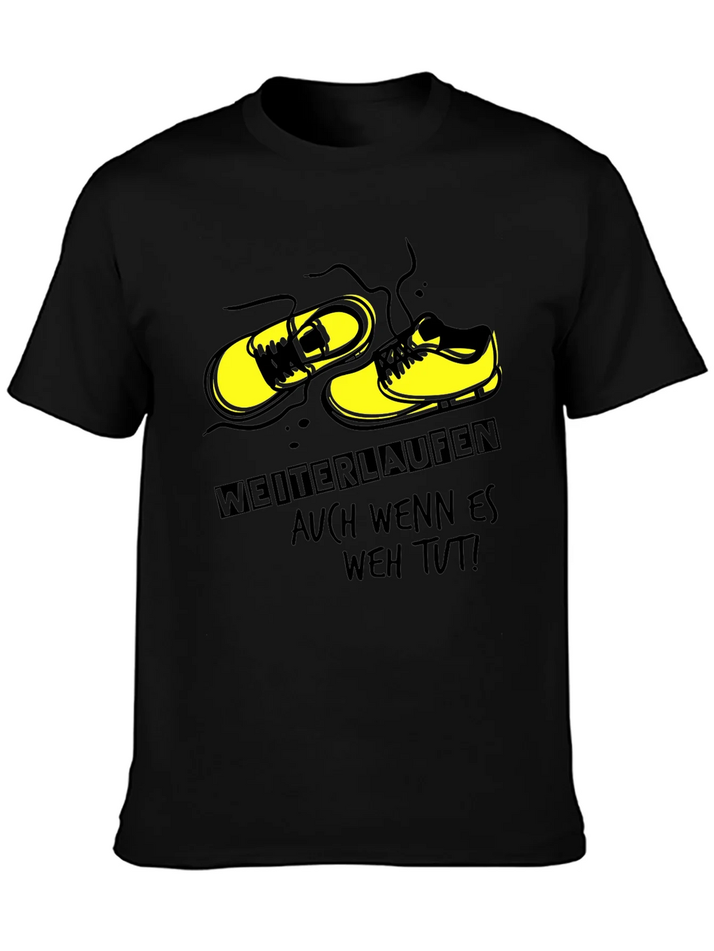 Running Shoes Graphic Black T-Shirt