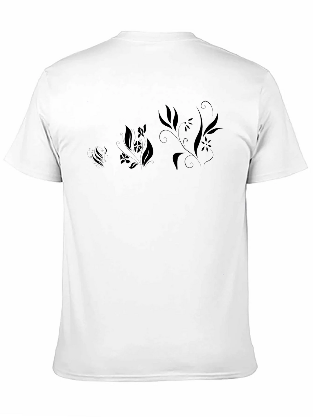 Black Floral Print Mens T-Shirt product image 10