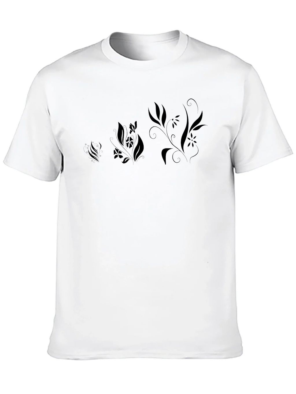 Black Floral Print Mens T-Shirt product image 9