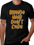 Blonde Hair Dont Care Graphic Tee - Mens Black T-Shirt product image 1